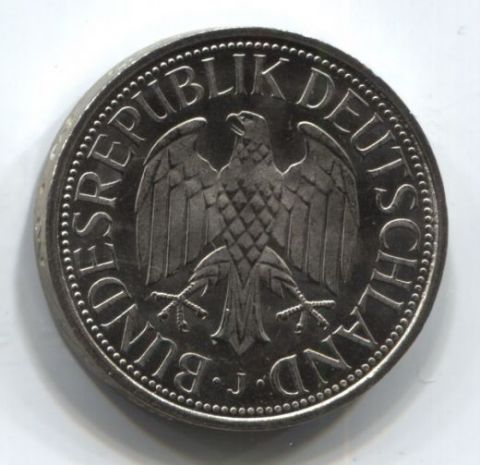 1 марка 1990 J Германия ФРГ UNC
