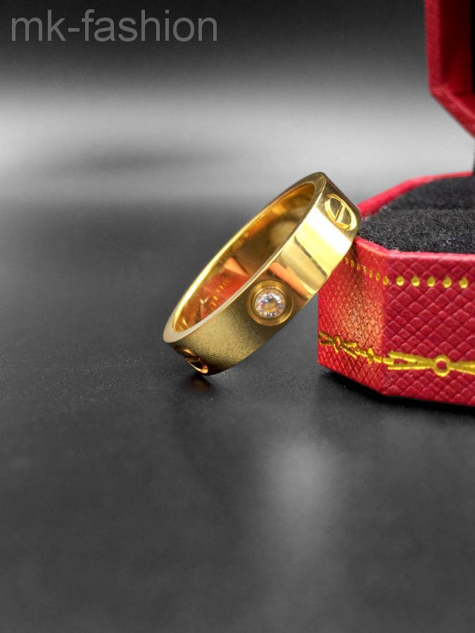Cartier кольцо Love Gold фианит