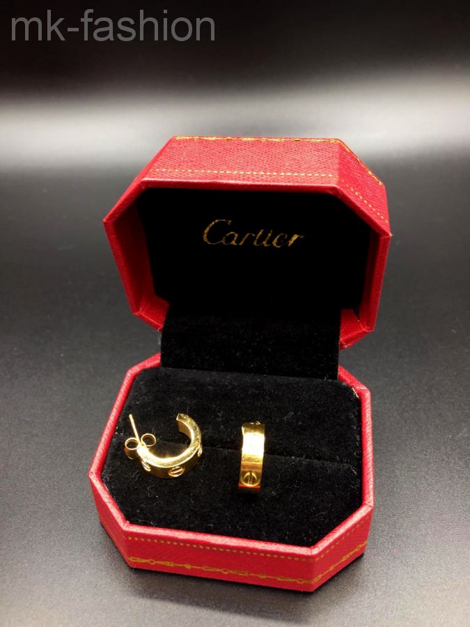 Cartier love серьги Gold