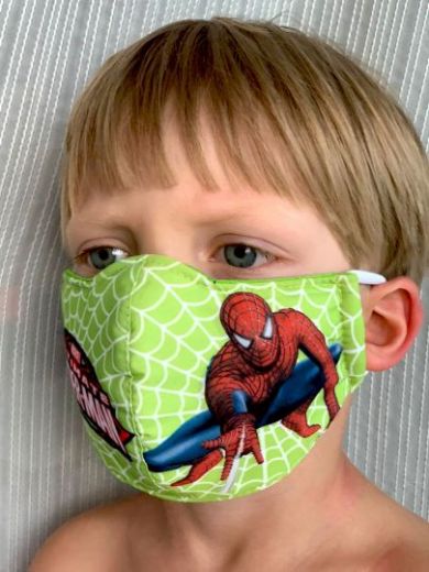 Детские и взрослые трёхслойные маски для мальчиков, Спайдермен (СПб)