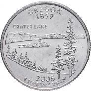 ХАЛЯВА!!! 25 центов США 2005г - Орегон, VF - Серия Штаты и территории