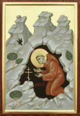Икона Венедикт Нурсийский преподобный (рукописная)