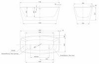 Акриловая ванна Knief Cube 0100-284 170х80 схема 2