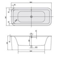 Акриловая ванна Villeroy&Boch Loop&Friends 180x80 UBA180LFS7PDV-01 схема 2