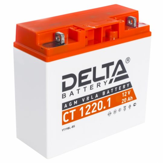 Мото аккумулятор АКБ Delta (Дельта) CT 1220.1 20Ач о.п. YT19BL-BS