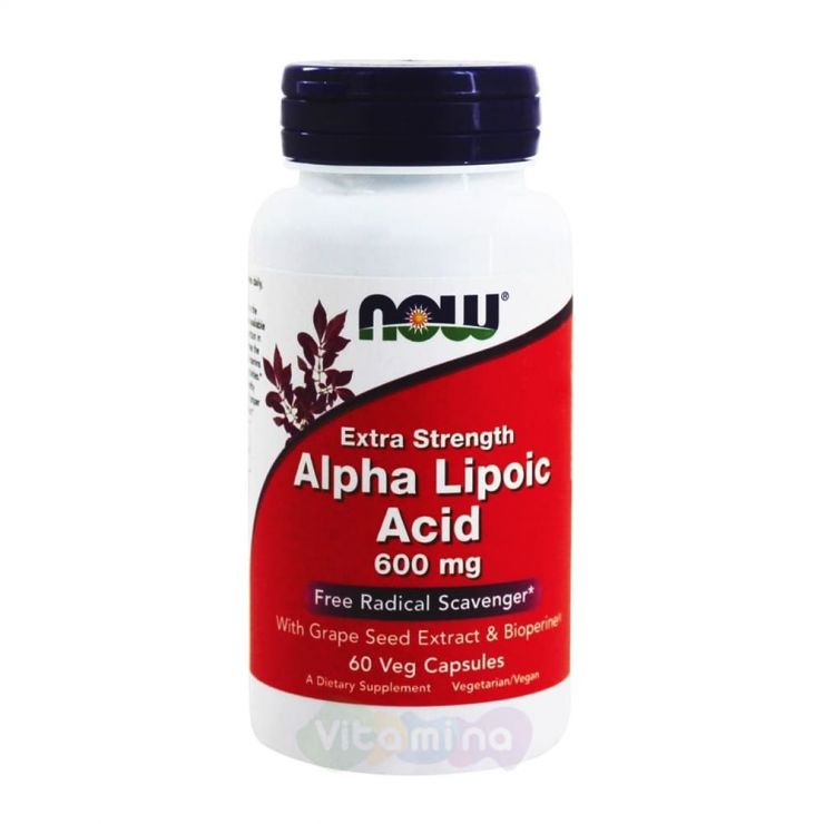 Now Alpha Lipoic Acid (Альфа Липоевая кислота) 600 мг, 60 капс.