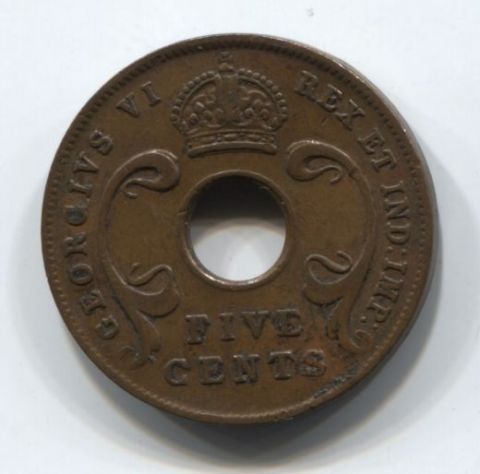 5 центов 1943 года Восточная Африка