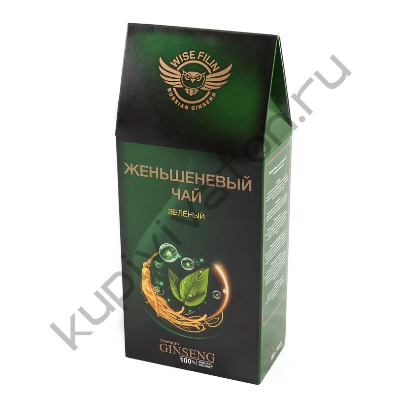 Чай женьшеневый "Мудрый Филин" зеленый элитный китайский, 100 гр.
