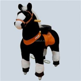 Лошадка Ponycycle 4182 small "Звёздочка" черный с белыми копытами