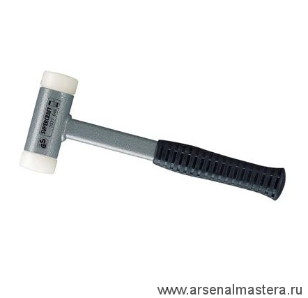 Безоткатный щадящий молоток 345 (киянка) с заменяемыми головками из нейлона, резиновая ручка на стальной рукоятке 550 г PICARD PI-003450035