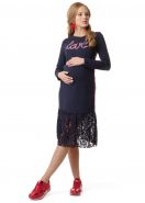 SALE! Платье "Латиша" для беременных и кормящих; цвет: т.синий
