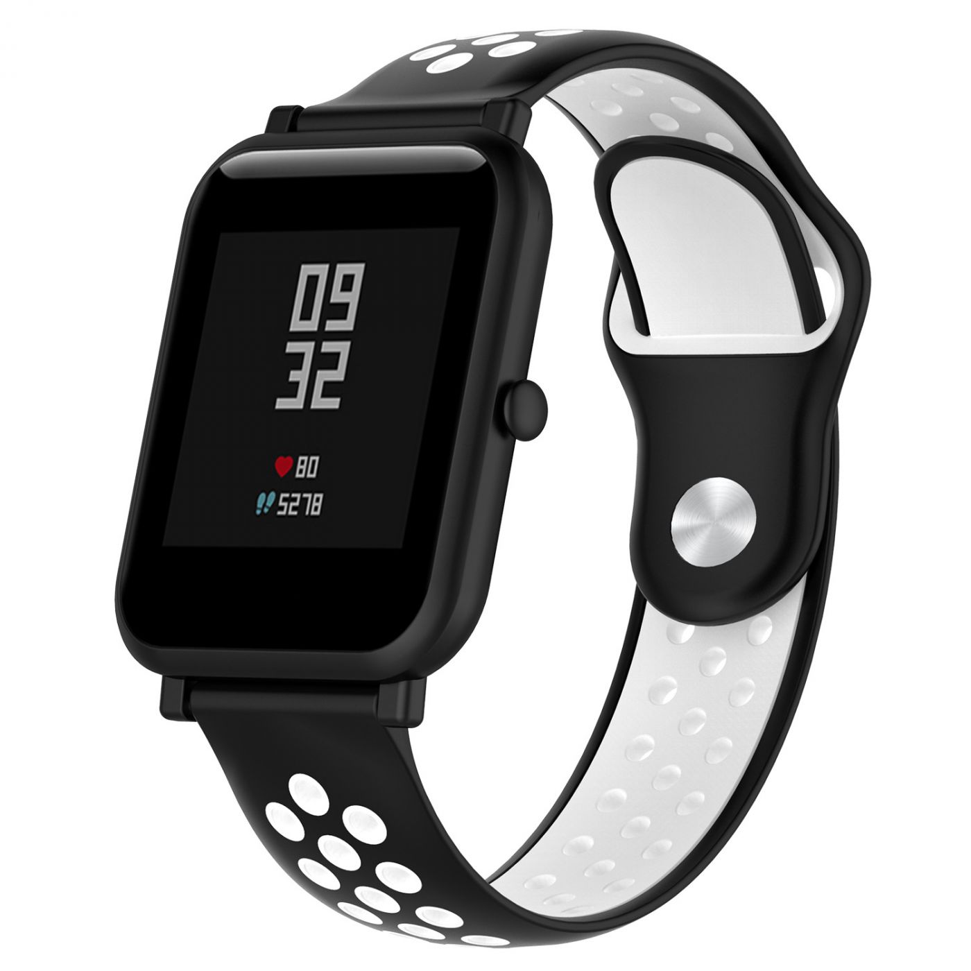 Сменный ремешок для Умных часов  Amazfit Bip Smartwatch (Черный - Белый)