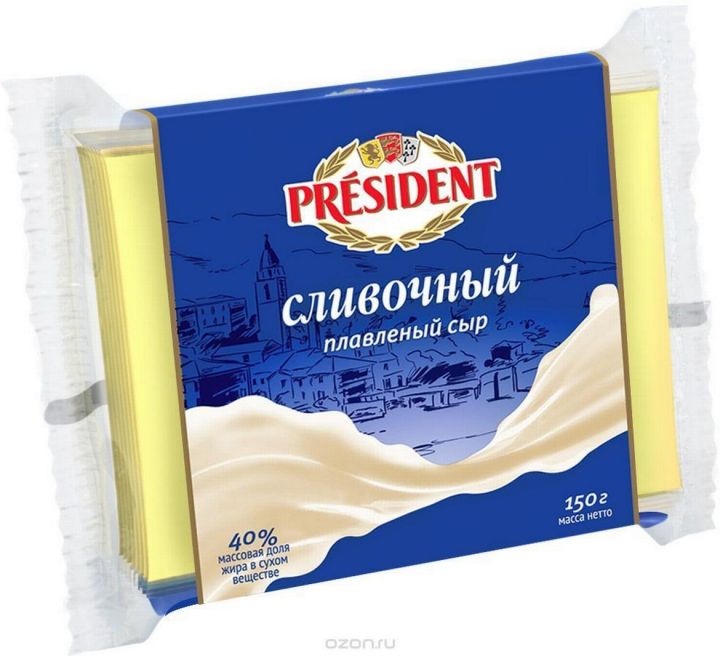 Сыр Президент Сливочный ломтики 40%150г Президент