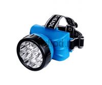 Фонарь налобный аккумуляторный HLA 09B 12LED 120Lm 15ч 2 режима, з/у 230В СИНИЙ IN HOME