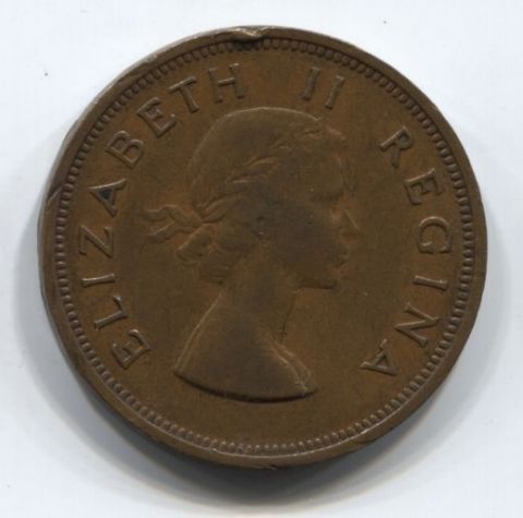 1 пенни 1955 года Южная Африка