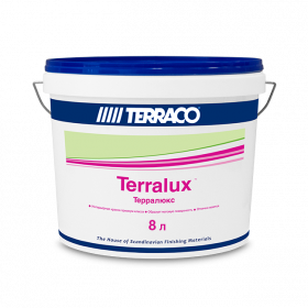 Краска Фасадная Terraco Terralux 8л Белая, Акриловая с Повышенной Износоустойчивостью / Террако Терралюкс
