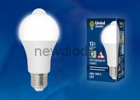 Лампа светодиодная с датчиком освещенности и датчиком движения LED-A60-12W/4000K/E27/PS+MS PLS10WH