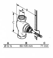 Kludi Adlon вентиль для ванны и душа или труб 29809 схема 2