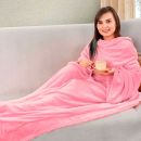 Плед-одеяло с рукавами Snuggie, цвет розовый