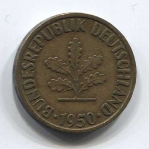 10 пфеннигов 1950 года Германия, ФРГ, J