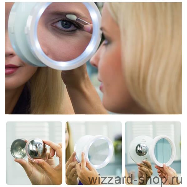 Зеркало с увеличением и подсветкой Swivel Brite