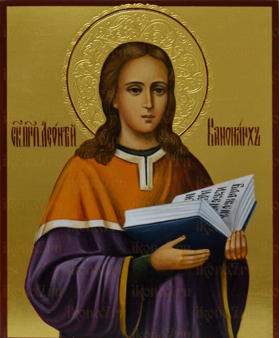 Икона Леонтий Печерский преподобный (рукописная)