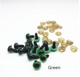 Глазки винтовые круглые полупрозрачные 10мм с заглушками Зеленый