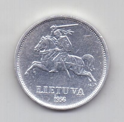 5 лит 1936 года АUNC Литва