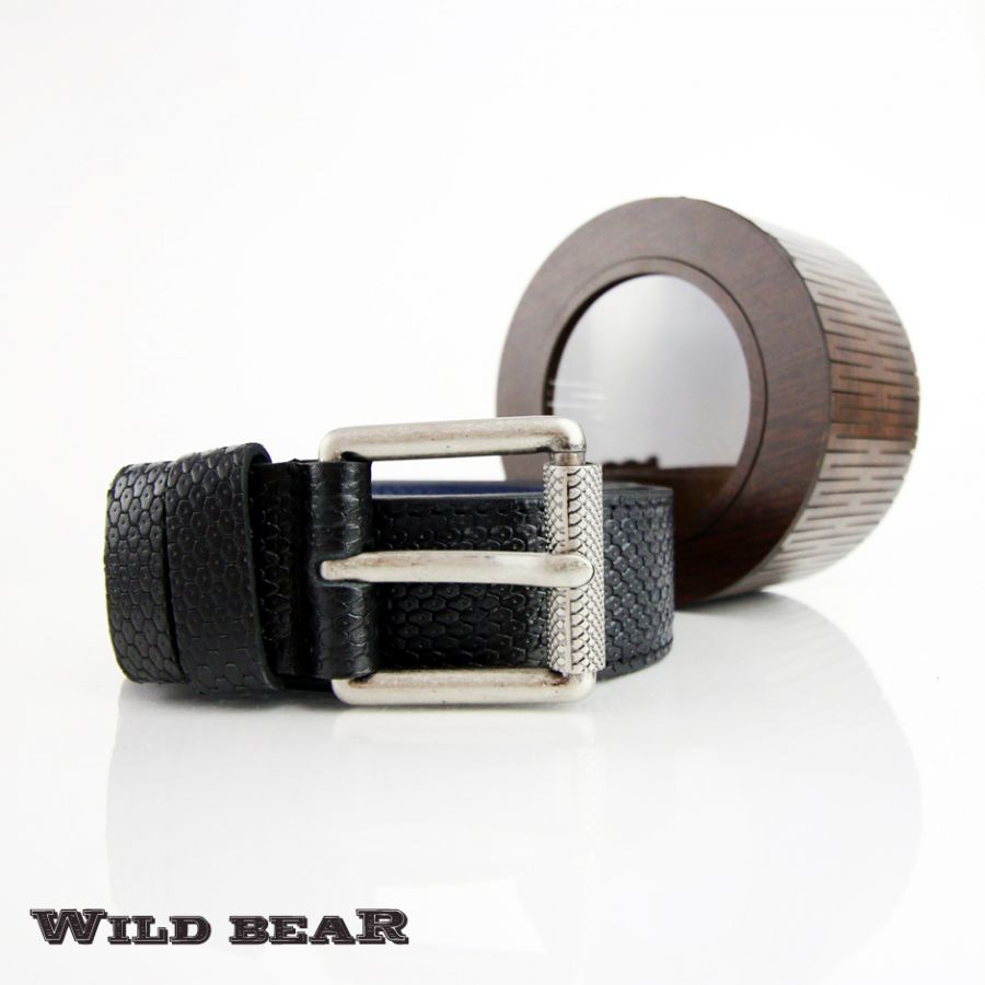 Ремень WILD BEAR RM-009f Black Premium (в деревянном футляре)