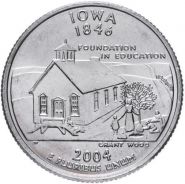 ХАЛЯВА!!! 25 центов США 2004г - Айова, VF- Серия Штаты и территории
