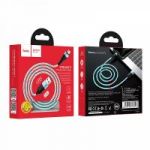 Кабель USB 2.4А HOCO U85 Синий (microUSB) 1м Светящийся