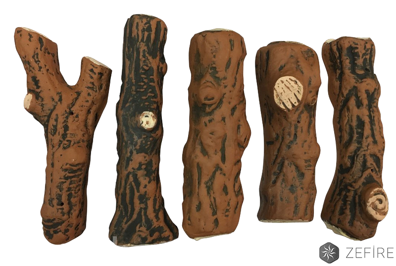 Керамические дрова темные - 5 шт