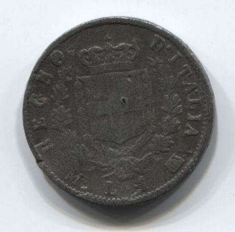 1 лира 1863 года Италия, старая копия