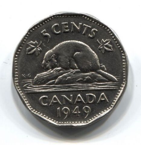 5 центов 1949 года Канада