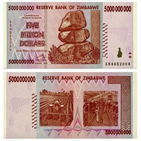 Зимбабве 5 миллиардов (5000000000) долларов 2008 ПРЕСС UNC