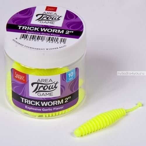 Слаги съедоб Lucky John Pro Series Trick Worm 2.5" 63,5 мм / упаковка 7 шт / цвет: S88