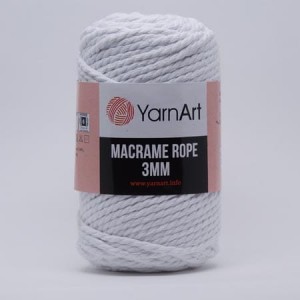 Macrame Rope 3mm (Yarnart) 751-белый