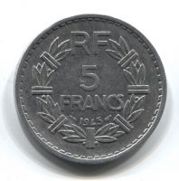 5 франков 1945 года Франция