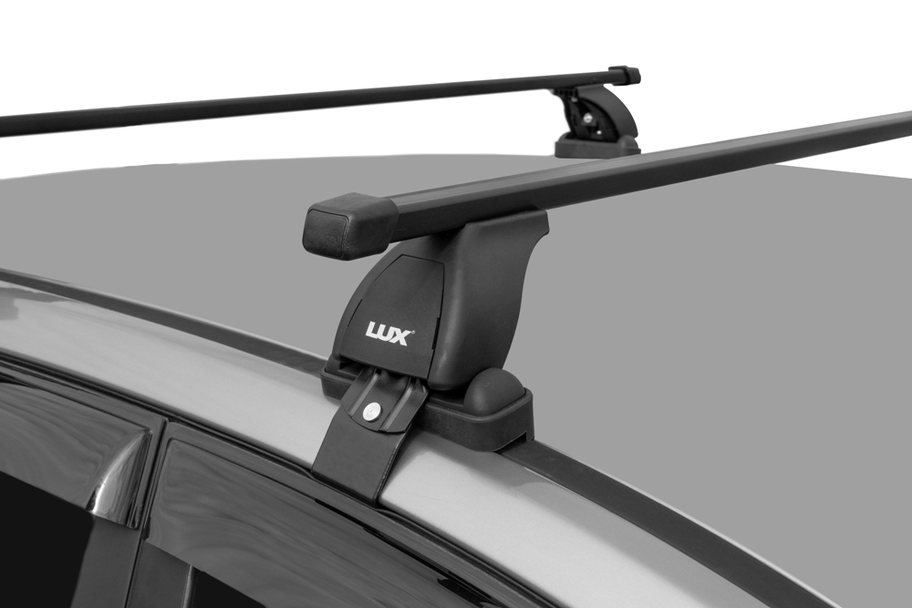 Багажник на крышу Kia Rio 2017-..., Lux, стальные прямоугольные дуги