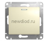 GLOSSA 1-клавишный ВЫКЛЮЧАТЕЛЬ с подсветкой, сх.1а, 10АХ, механизм, БЕЖЕВЫЙ