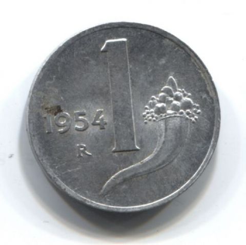 1 лира 1954 года Италия