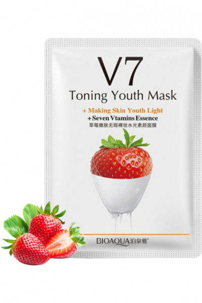 Витаминная маска «BIOAQUA» из серии V7 с экстрактом клубники