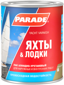 Лак Яхтный Parade L20 Яхты & Лодки 0.75л Полуматовый, Алкидно-Уретановый / Парад Яхтный