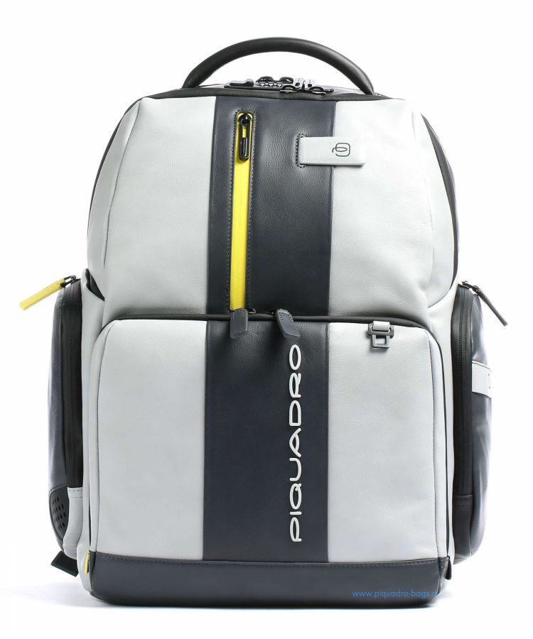 Рюкзак кожаный Piquadro CA4550UB00BM/GRGR желто-серый
