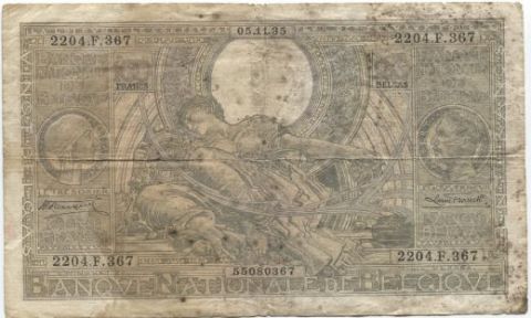 100 франков 1935 года Бельгия