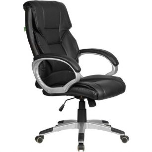 Кресло Riva Chair 9112 Стелс черное для руководителя, пластик, экокожа