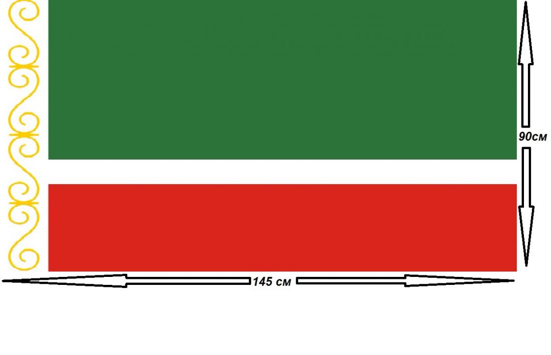 Флаг Чеченской Республики 90х145см.