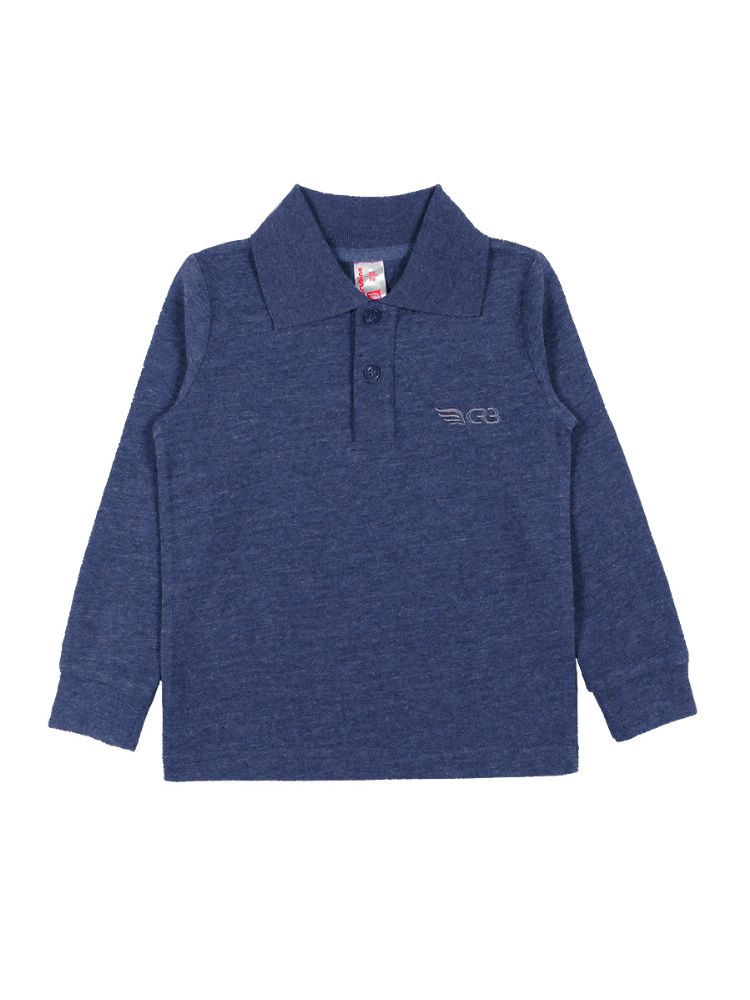 Рубашка-поло темно-синего цвета для мальчика 6 лет