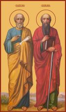 Мерная икона святых апостолов Петра и Павла (25x50см)