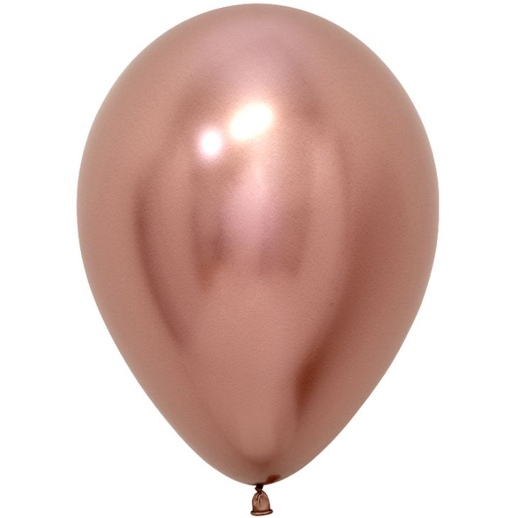 Шар (12''/30 см) хром розовое золото